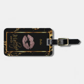 Roos Gold Glitter Lips - Makeup Artist Bagagelabel (Voorkant horizontaal)