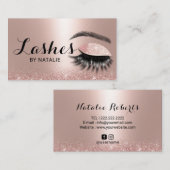 Roos Gold Glitter Long Eyelash Makeup Artist Visitekaartje (Voorkant / Achterkant)