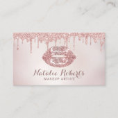 Roos Gold Glitter maakt grafische lips zichtbaar v Visitekaartje (Voorkant)