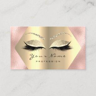 Roos Gold Glitter Makeup Artist Lashes Professiona Visitekaartje
