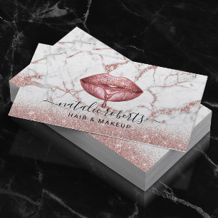 Roos Gold Glitter Marble Drids Lips Makeup Artist Visitekaartje