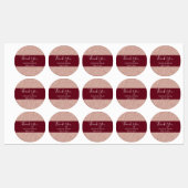 Roos Gold Glitter met Bourgogne Weddenschap Hartel Labels (Vel)