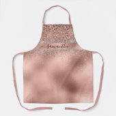 Roos Gold Glitter Metallic Diamond Bling Monogram Schort (Voorkant)