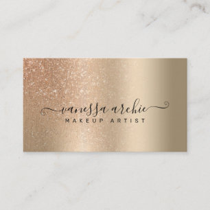 Roos Gold Glitter Metallic Gold Foil Visitekaartje