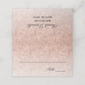 Roos Gold Glitter Modern Bat Mitswa Place Card (Buitenkant ongevouwen)