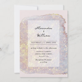Roos Gold Glitter Modern Pastel Paars Weddenschapp Kaart