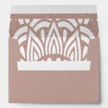 Roos Gold Glitter Modern Wedding Envelope