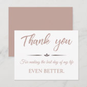 Roos Gold Glitter Moderne bruiloft Hartelijk dank Bedankkaart (Voorkant / Achterkant)