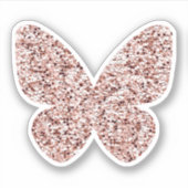 Roos Gold Glitter Monarch Clipart Cute Butterfly Sticker (Voorkant)