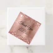 Roos Gold Glitter Monogram 80ste verjaardag Dank u Bedankjes Labels (In situ)