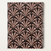 Roos Gold Glitter Monogram Art Deco Patroon Planner (Achterkant)