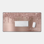 Roos Gold Glitter Monogram Bureaumat (Keyboard & Muis)