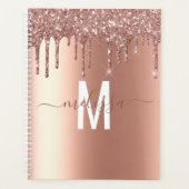 Roos Gold Glitter Monogram Handgeschreven script Planner (Voorkant)