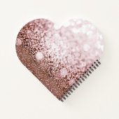 Roos Gold Glitter Monogram Hartvormig Notitieboek (Achterkant)