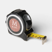 Roos Gold Glitter Monogram Initiaal Naam Script Rolmaat (Hoek)