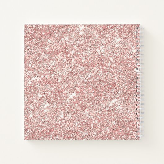 Roos Gold Glitter Monogram Recept Notitieboek (Achterkant)