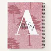 Roos Gold Glitter Monogrammed Spiral Notitieboek (Achterkant)