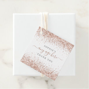 Roos Gold Glitter Name Elke dag van de leeftijd Da Bedankjes Labels