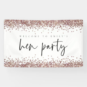 Roos Gold Glitter Name Welcome to Hen Party Banner
