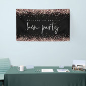 Roos Gold Glitter Name Welcome to Hen Party Black Spandoek (Beurs)