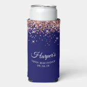 Roos Gold Glitter Navy Blue 50e Verjaardag (Seltzer Voorkant)