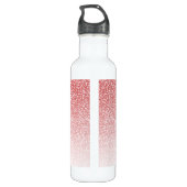 Roos Gold Glitter Ombre Script Monogram Waterfles (Achterkant)