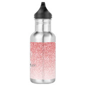 Roos Gold Glitter Ombre Script Monogram Waterfles (Rechts)