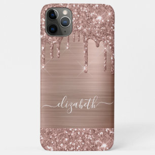 Roos Gold Glitter op maat iPhone 11 Pro Max Hoesje