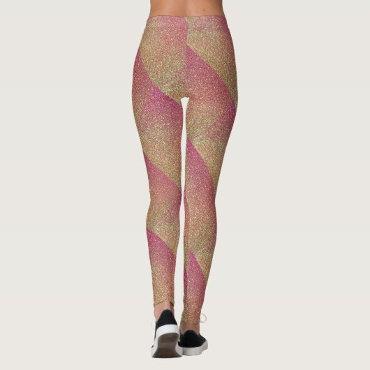 Roos Gold Glitter Pattern Leggings (Achterkant)