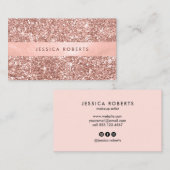 Roos Gold Glitter Pattern Trendy Professional Visitekaartje (Voorkant / Achterkant)