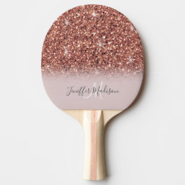 Roos gold glitter Persoonlijke naam Tafeltennisbatje