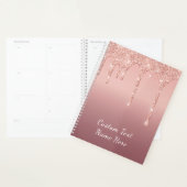 Roos Gold Glitter Planner met aangepaste tekst (Display)