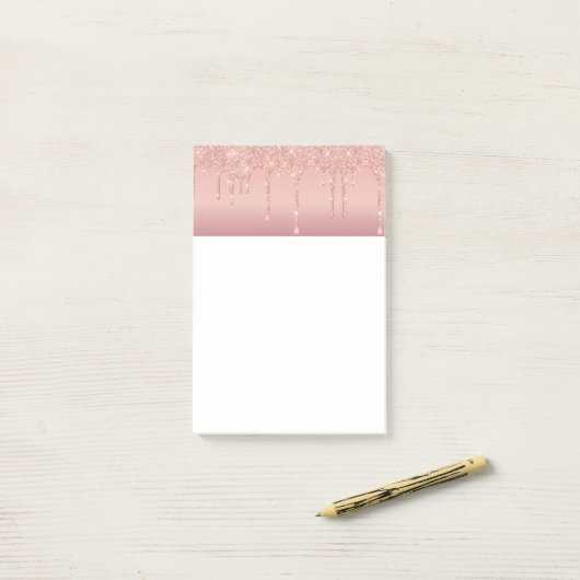 Roos Gold Glitter Post-it® notes (Op bureau)