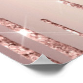 Roos Gold Glitter Poster met aangepaste tekst (Hoek)