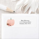 Roos Gold Glitter Pumpkin Retouradres Etiket (Insitu)