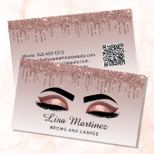 Roos Gold Glitter QR Code Lash Brow Beauty Visitekaartje