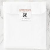 Roos Gold Glitter QR Code Weddenschap Website Vierkante Sticker (Tas)