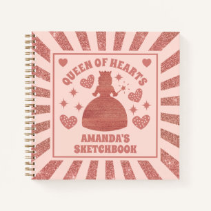 Roos Gold Glitter Queen of Hearts Kinder Sketchboo Notitieboek