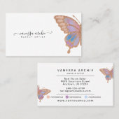 Roos Gold Glitter Rainbow Butterfly Logo Visitekaartje (Voorkant / Achterkant)
