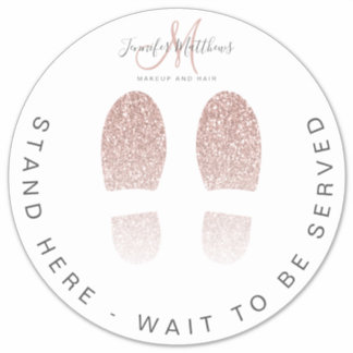 Roos Gold Glitter Salon Wacht hier verdieping Sticker