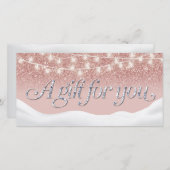 Roos Gold Glitter Salon Winter Gift Certificates (Voorkant / Achterkant)