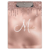 Roos Gold Glitter-schijven - Gepersonaliseerd mono Klembord (Voorkant)