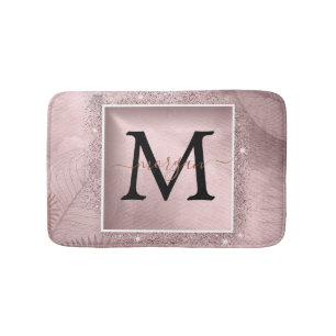 Roos Gold Glitter Script Monogram Badmat
