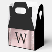 Roos Gold Glitter Script Monogram Bedankdoosjes (Geopend)