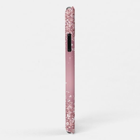 Roos Gold Glitter Script Monogram Case-Mate iPhone Case (Achterkant/rechts)
