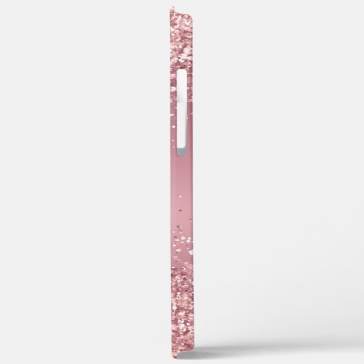 Roos Gold Glitter Script Monogram Case-Mate iPhone Case (Achterkant / Links)