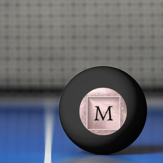Roos Gold Glitter Script Monogram Pingpongballen (Net)