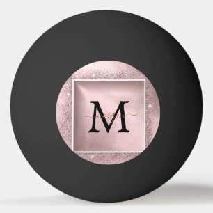 Roos Gold Glitter Script Monogram Pingpongballen