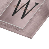 Roos Gold Glitter Script Monogram Snijplank (Hoek)