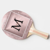 Roos Gold Glitter Script Monogram Tafeltennisbatje (Zijkant)